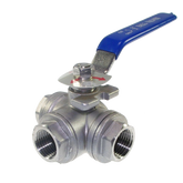 Kettle Valve | Ball | 1/2" NPT SS | 3 Way